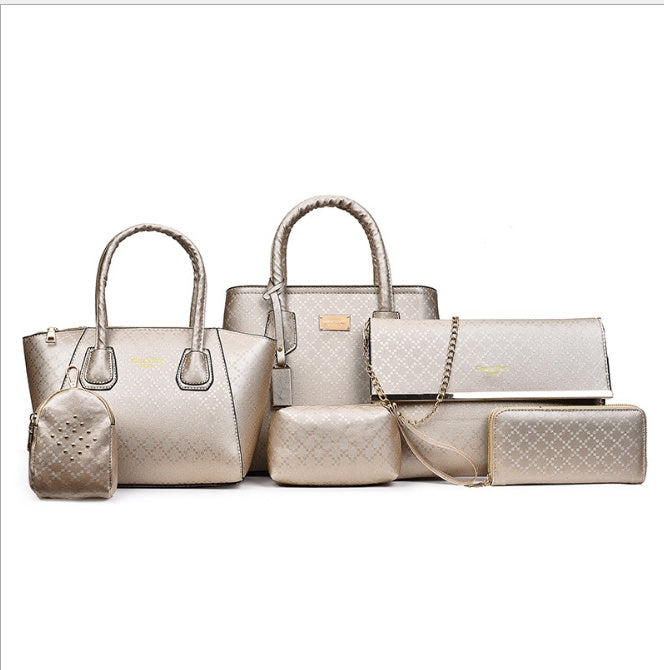 Women 6Pcsset Handbags Girls PU Leather Crossbody Bag Tote Casual Casual Bag Brand Designer Composite Messenger Bag Clutch Purse Wallet Cjdropshipping