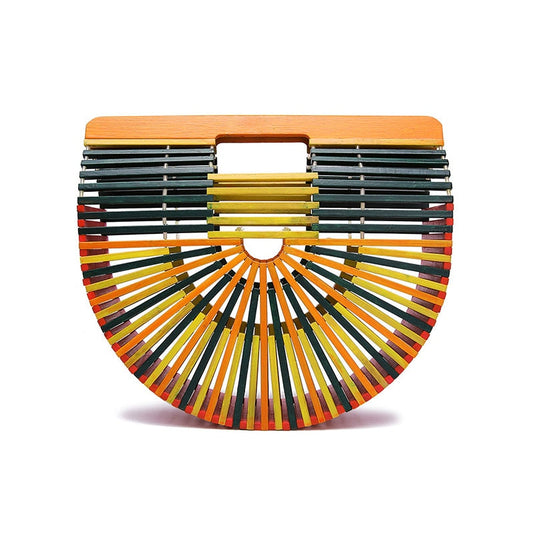 Bamboo Woven Beach Bag - Summer Handbag eprolo