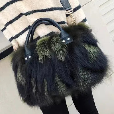 Real Fox Fur Crossbody Shoulder Bag eprolo