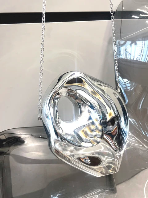 Golden Evening bag Purses and handbag luxury Designer shoulder bags funny shape Party Wedding Acrylic Shiny Clutch purse eprolo