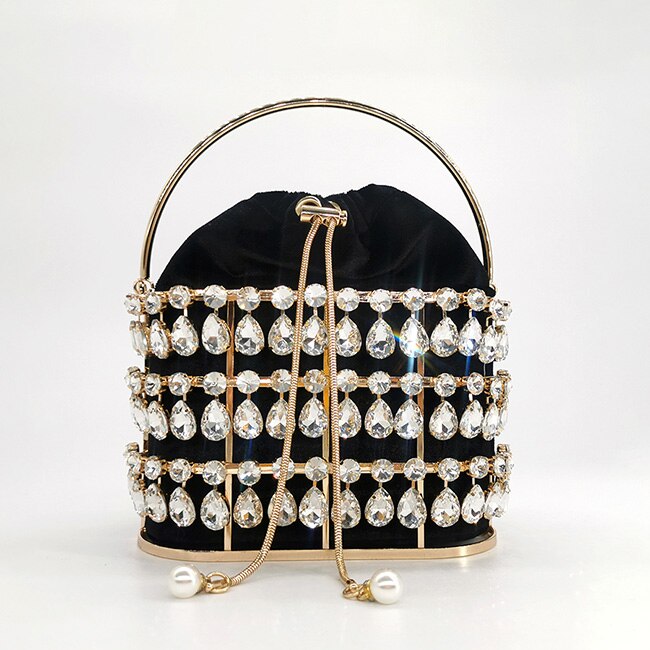 Crystal Rhinestone Velvet Evening Clutch eprolo