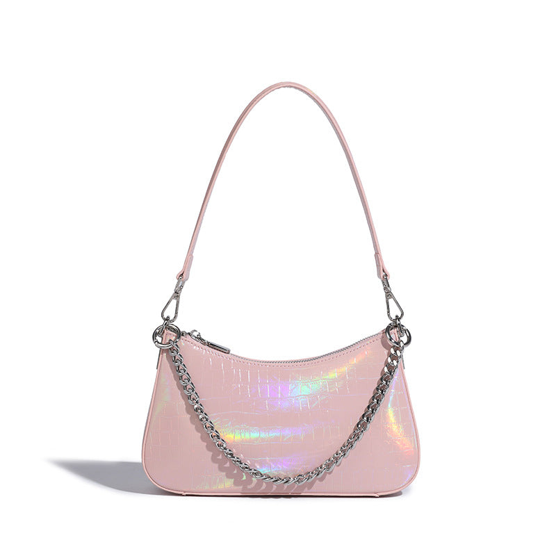 Fashion Women Underarm Shoulder Bags Gradient Colorful Tote Purses Female Chain Small Handbags Soft PU Leather Bag eprolo