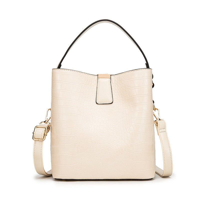 Crocodile Pattern Bucket Bags Leather Handbags Women Crossbody Bags Totes Ladies Shoulder Messenger Bag Female Purses eprolo
