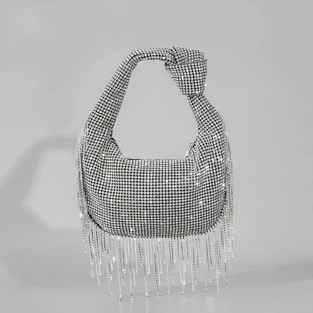 Fashion Tassel Rhinestone Women Handbags Designer Knotted Handle Hand Bags Luxury Diamonds Evening Party Purses Lady Clucth Bags eprolo