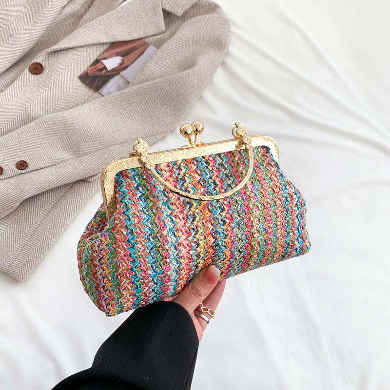 Colorful Woven Chain Messenger Bag Classy’s