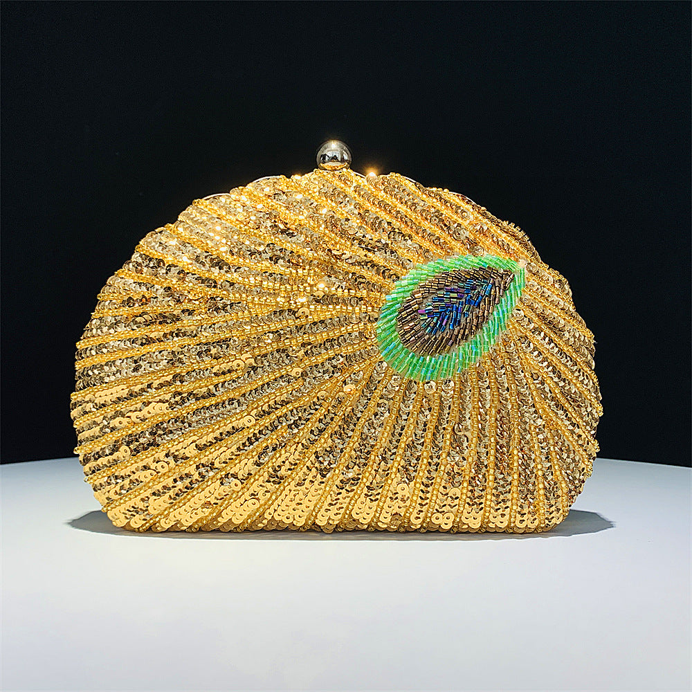 Handmade Shell Peacock Beaded Banquet Bag Classy’s