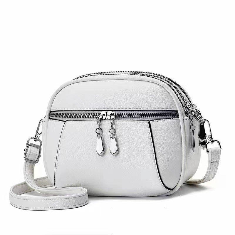Solid Color Small Round Bag Fashion Multi-pocket Large Capacity Shoulder Crossbody Bags For Women Handbags Cjdropshipping