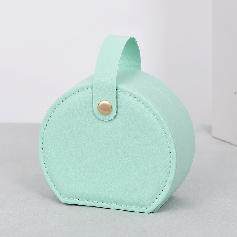 Semi-circular portable jewelry box, storage box, princess handbag, mini earrings and ring box Hypersku