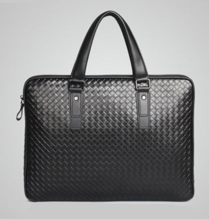 Men's Bag Leather Large Briefcase Hand Woven Luxury Handbags Business Tote Bags For Men High Quality Laptop Handbags Cjdropshipping