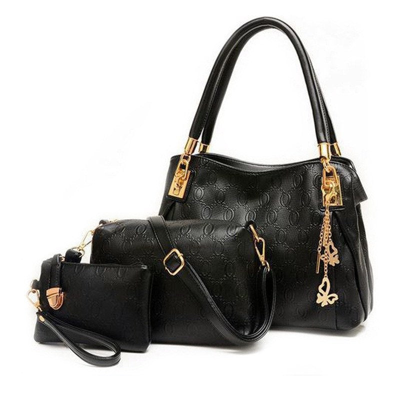 3-Piece PU Handbag Set - Tote, Messenger & Purse eprolo