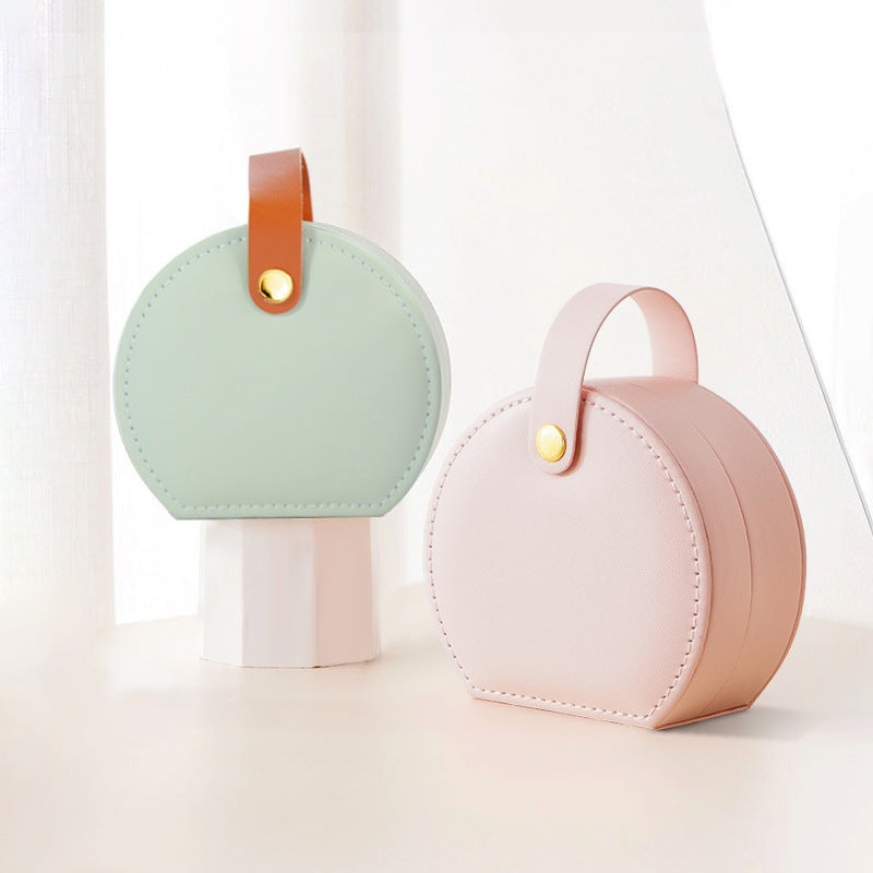 Semi-circular portable jewelry box, storage box, princess handbag, mini earrings and ring box Hypersku