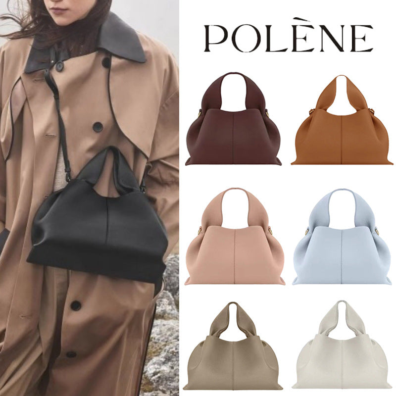 polene cloud bag, genuine leather French dumpling bag, high-end hand-held crossbody bag for women Hypersku