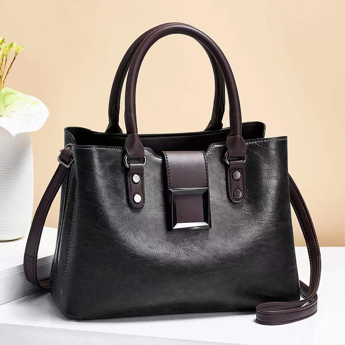 Women Shoulder Bag Big Buckle Handbags Work Daily Office Crossbody Bags Cjdropshipping