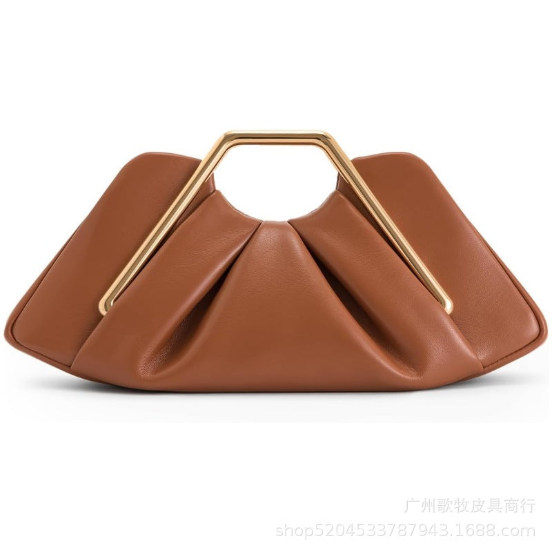 Cloud Bag pu hand-held dinner bag for ladies with a trimmed face, an exquisite storage pleated bag Hypersku