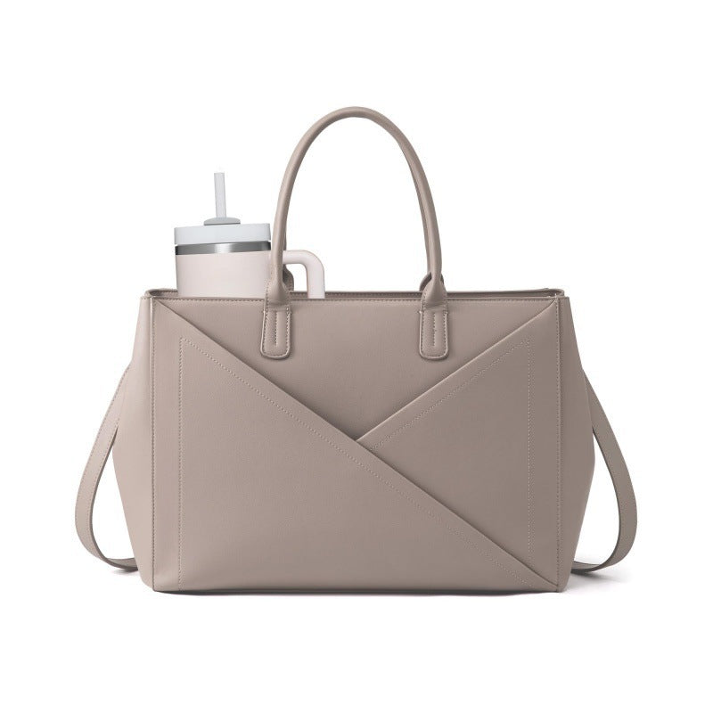 Ladies' notebook, tote bag with large cup holder, 15.6-inch PU leather work bag Hypersku