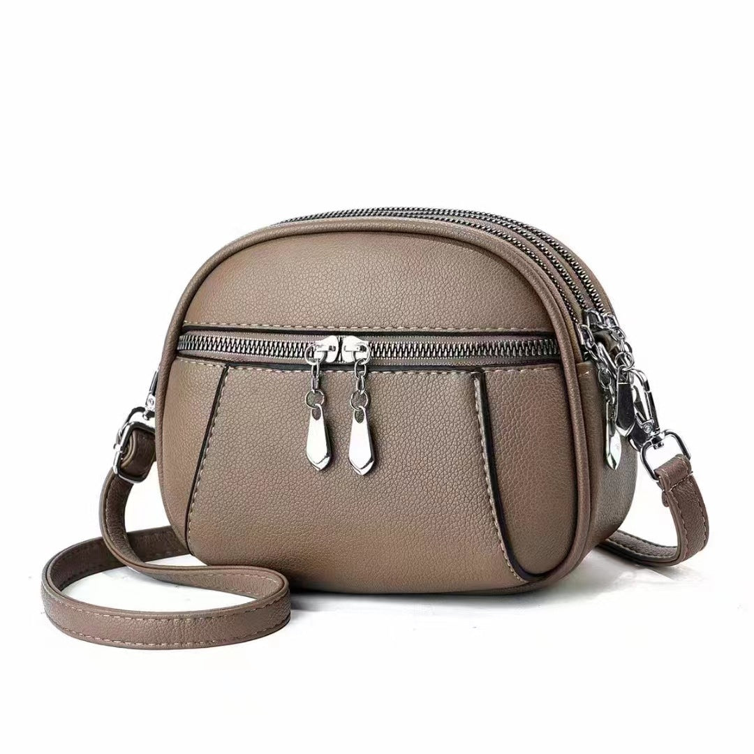 Solid Color Small Round Bag Fashion Multi-pocket Large Capacity Shoulder Crossbody Bags For Women Handbags Cjdropshipping
