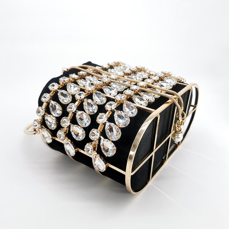 Crystal Rhinestone Velvet Evening Clutch eprolo