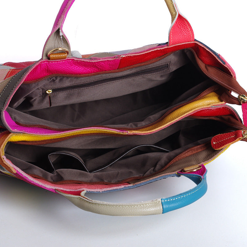 Leather top layer cowhide handbags Cjdropshipping
