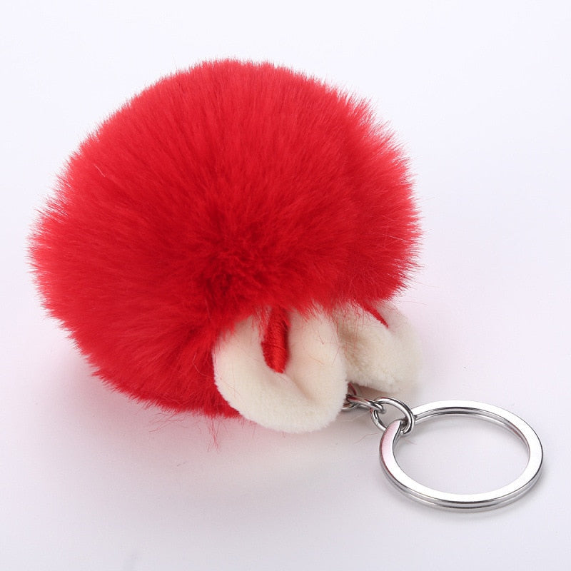 Cute Rabbit Ear Hair Ball Pendant Fur Fashion Handbags Accessories Plush Keychains Ornaments Plush Ball Pendant eprolo