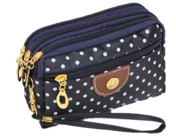 Canvas handbags handbags Korean version of the three-zipper multi-layer wallet hand bag packet phone change Cjdropshipping