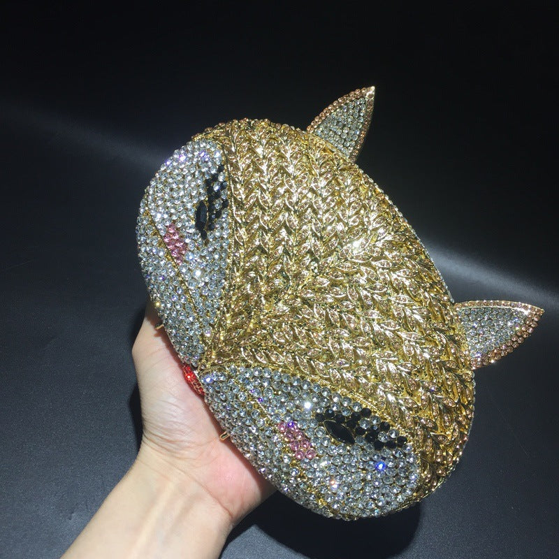 Fox Rhinestone Hollow Metal Crystal Dinner Bag Cjdropshipping