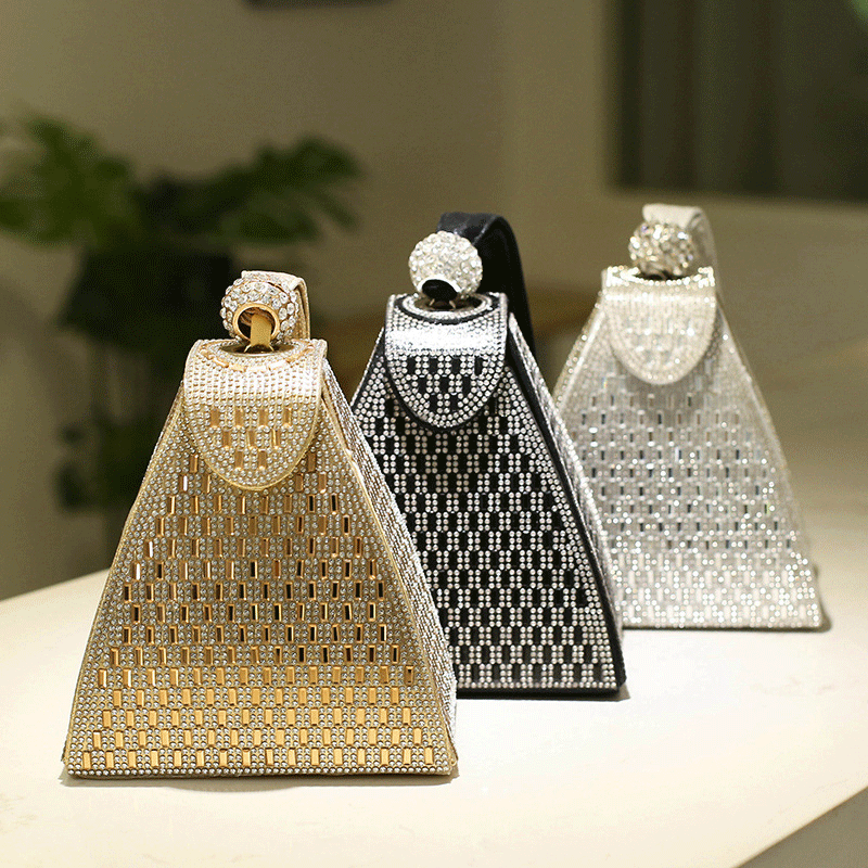 Diamond Studded Triangle Evening Bag Classy’s