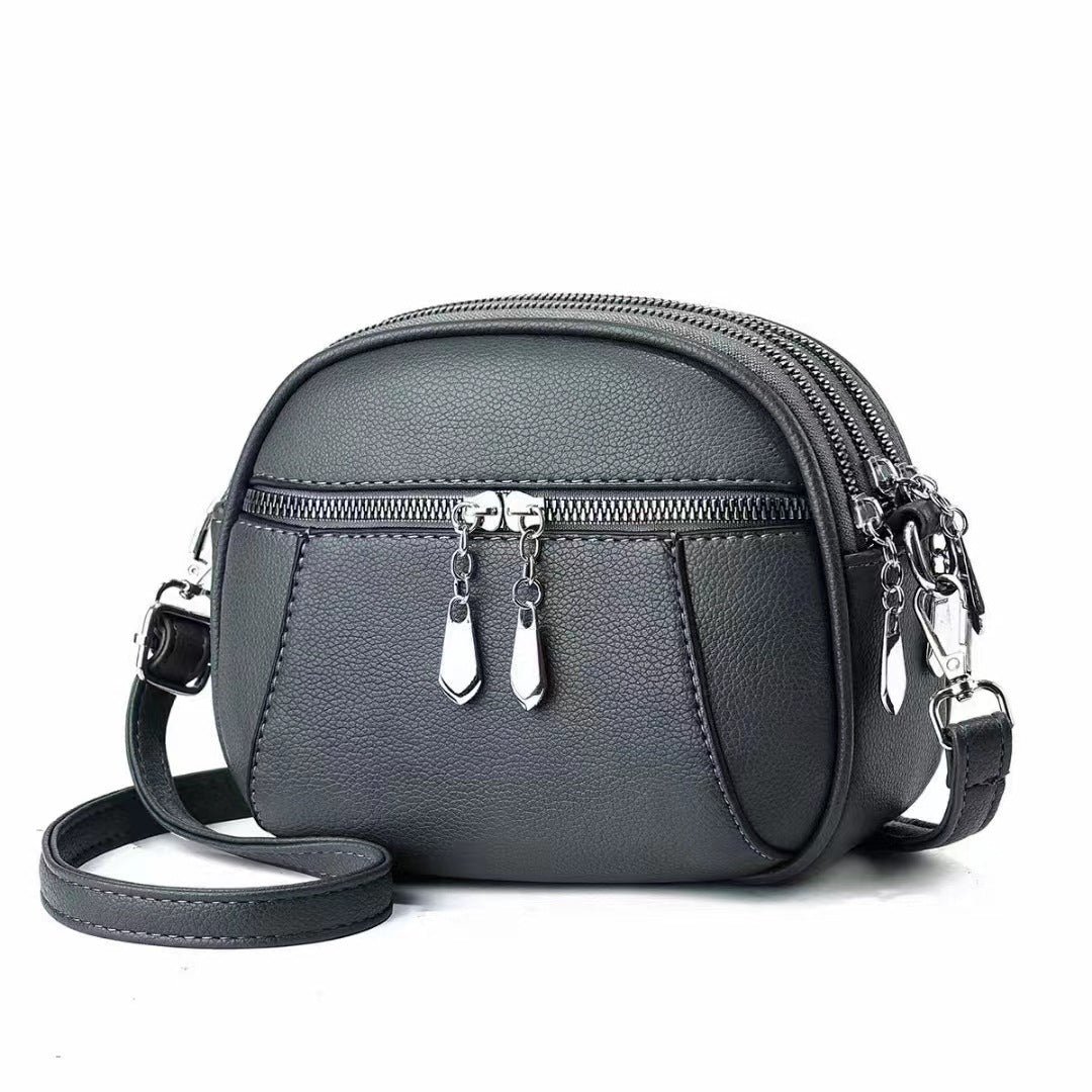 Solid Color Small Round Bag Fashion Multi-pocket Large Capacity Shoulder Crossbody Bags For Women Handbags Cjdropshipping
