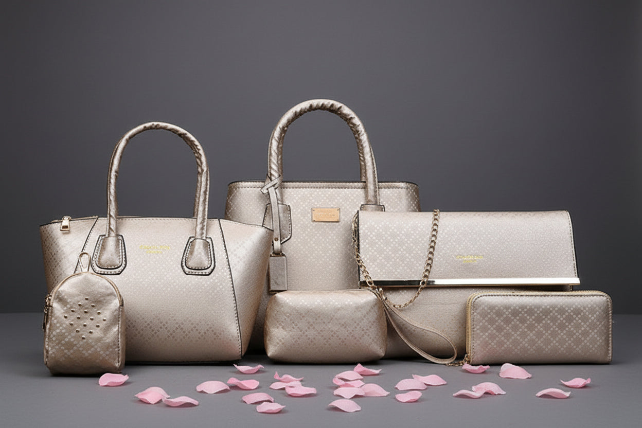 Women 6Pcsset Handbags Girls PU Leather Crossbody Bag Tote Casual Casual Bag Brand Designer Composite Messenger Bag Clutch Purse Wallet Cjdropshipping