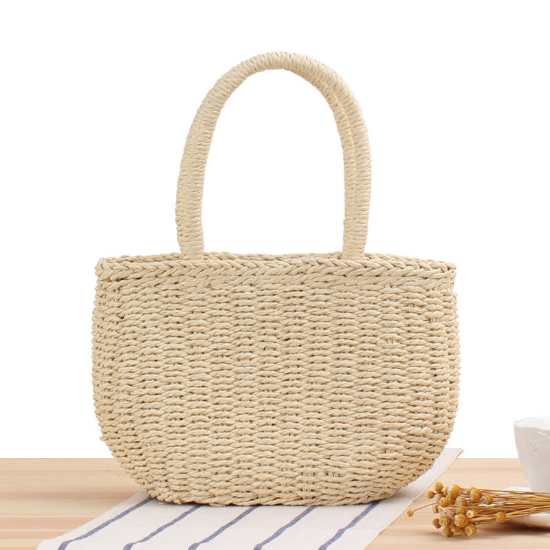 Hand-Woven Bags, A New Korean Vversion Of Handmade Straw Woven Bags, Holiday Beach Woven Handbags, Leisure Cjdropshipping