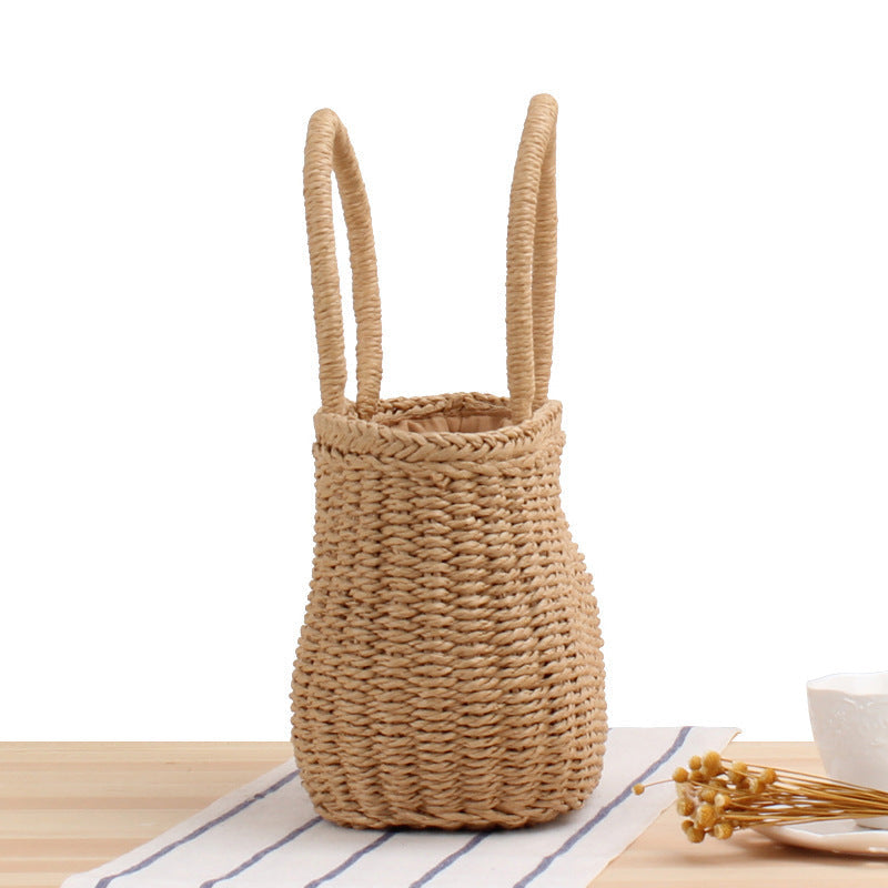 Hand-Woven Bags, A New Korean Vversion Of Handmade Straw Woven Bags, Holiday Beach Woven Handbags, Leisure Cjdropshipping