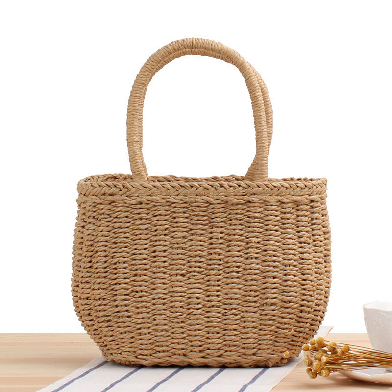 Hand-Woven Bags, A New Korean Vversion Of Handmade Straw Woven Bags, Holiday Beach Woven Handbags, Leisure Cjdropshipping