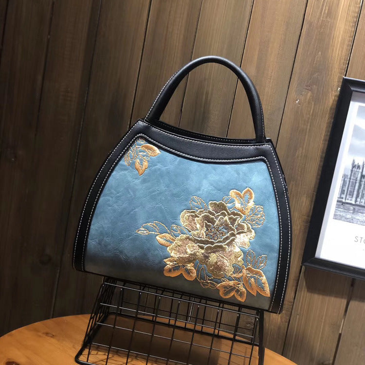 Chinese Style Embroidery Luxury Handbag  Pu Leather Large Capacity Shoulder Bags Cjdropshipping