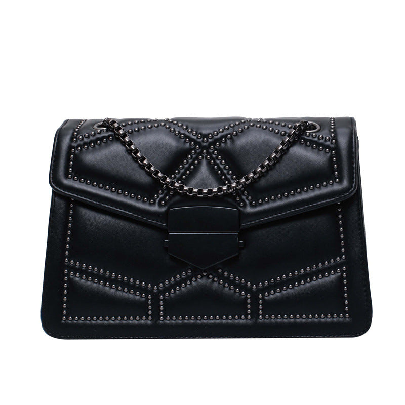 Shangxin bag handbags 2020 autumn and winter new fashion all-match messenger bag ins rivet single shoulder chain small square bag Classy’s