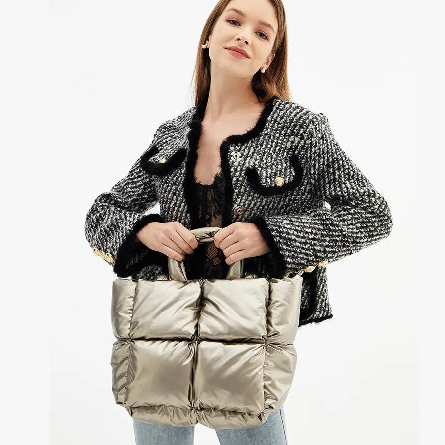 Fluorescent Green Quilted Padded Tote eprolo