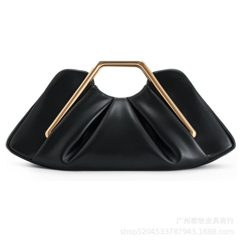Cloud Bag pu hand-held dinner bag for ladies with a trimmed face, an exquisite storage pleated bag Hypersku
