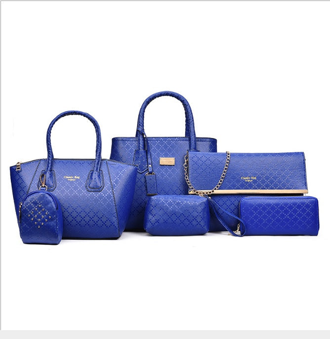Women 6Pcsset Handbags Girls PU Leather Crossbody Bag Tote Casual Casual Bag Brand Designer Composite Messenger Bag Clutch Purse Wallet Cjdropshipping
