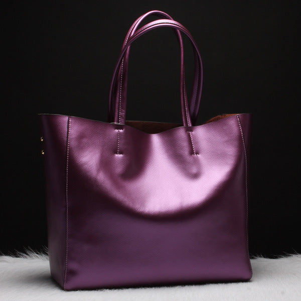 2018 new European and American fashion handbags female cowhide bag large capacity handbag a generation Classy’s