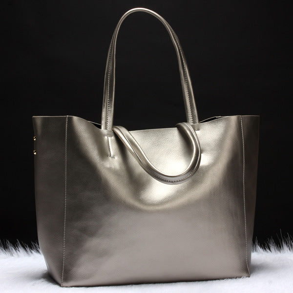 2018 new European and American fashion handbags female cowhide bag large capacity handbag a generation Classy’s