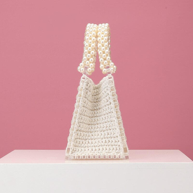 Acrylic Pearl Beaded Evening Clutch eprolo