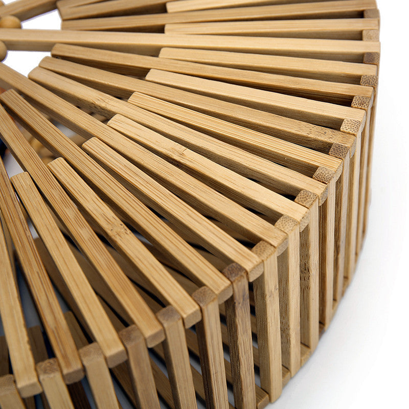 Bamboo Acrylic Hollow Woven Beach Bag eprolo