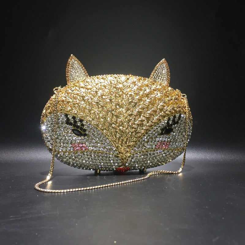 Fox Rhinestone Hollow Metal Crystal Dinner Bag Cjdropshipping