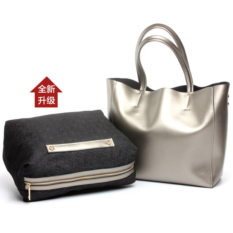 2018 new European and American fashion handbags female cowhide bag large capacity handbag a generation Classy’s