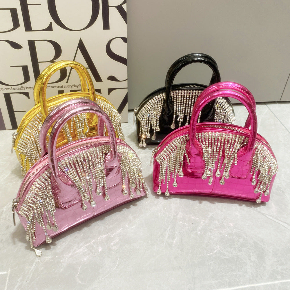 One-shoulder Crossbody Glossy Diamond Tassel Handbags Cjdropshipping