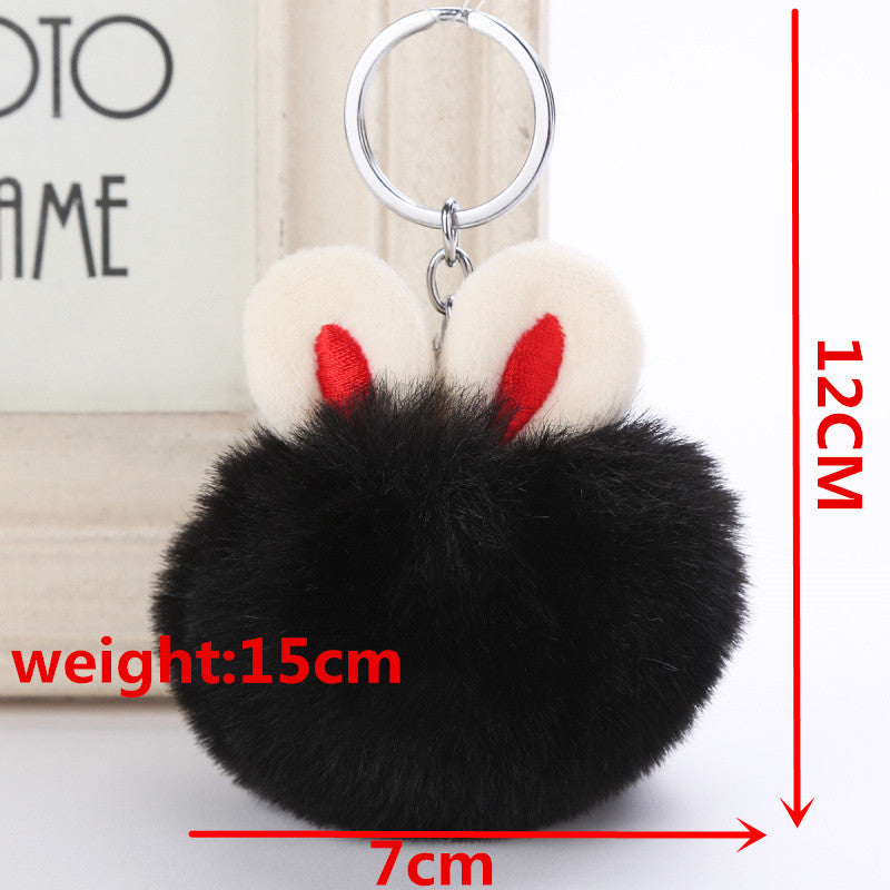 Cute Rabbit Ear Hair Ball Pendant Fur Fashion Handbags Accessories Plush Keychains Ornaments Plush Ball Pendant eprolo