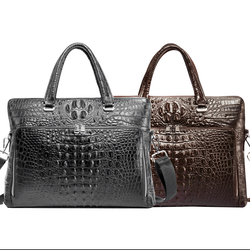 Crocodile Leather Laptop Briefcase for Men eprolo