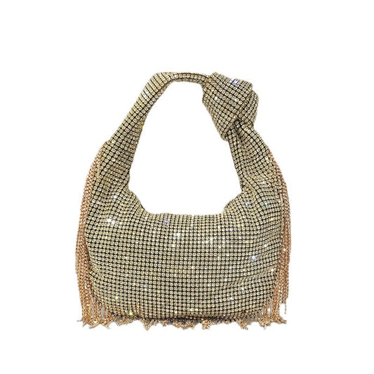 Fashion Tassel Rhinestone Women Handbags Designer Knotted Handle Hand Bags Luxury Diamonds Evening Party Purses Lady Clucth Bags eprolo