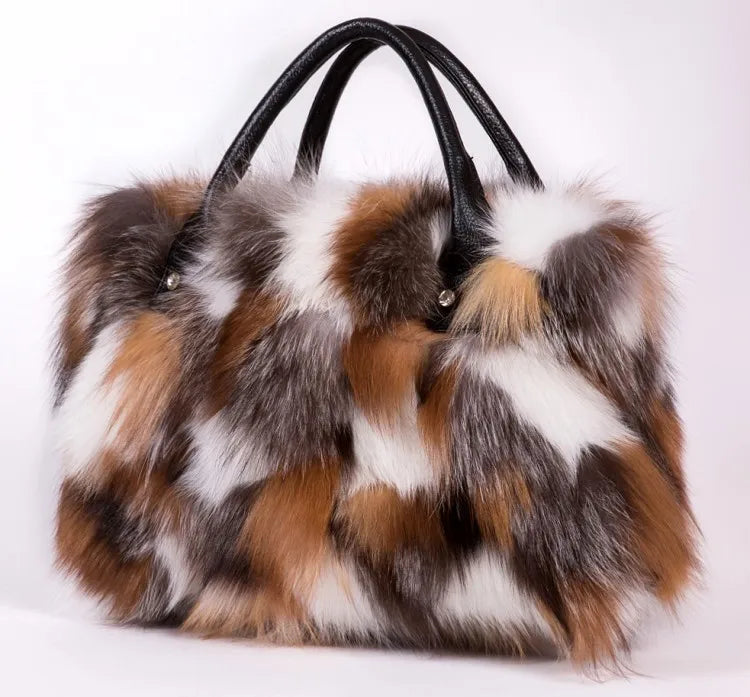 Real Fox Fur Crossbody Shoulder Bag eprolo