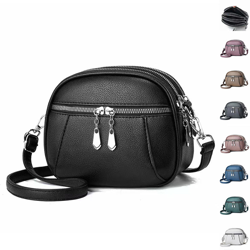 Solid Color Small Round Bag Fashion Multi-pocket Large Capacity Shoulder Crossbody Bags For Women Handbags Cjdropshipping