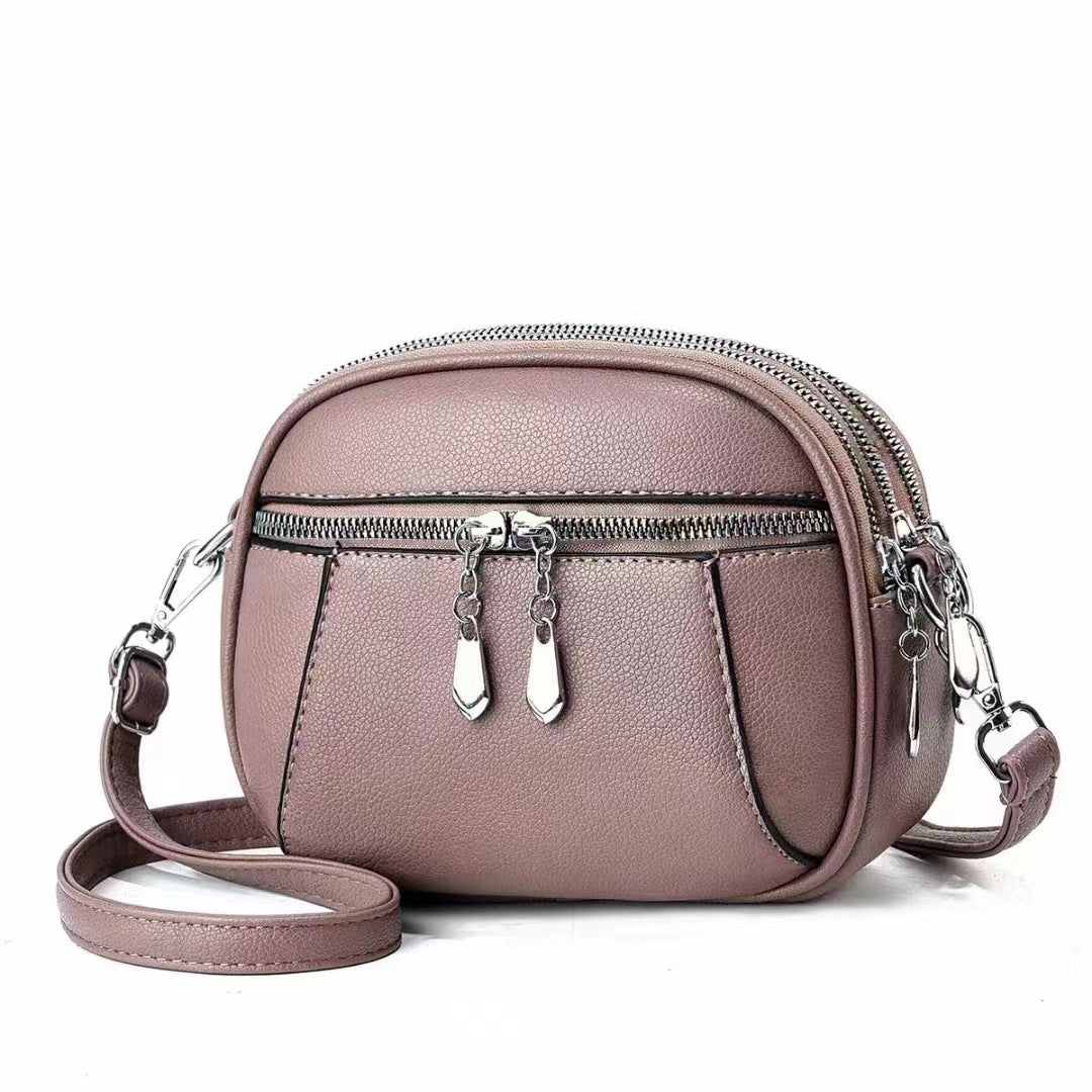 Solid Color Small Round Bag Fashion Multi-pocket Large Capacity Shoulder Crossbody Bags For Women Handbags Cjdropshipping