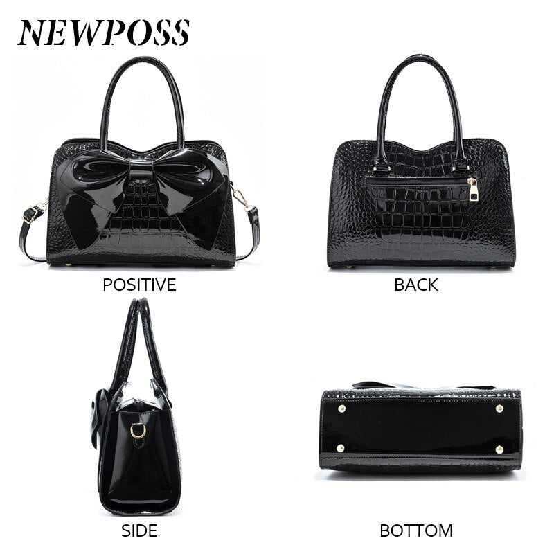 Embroidered Tassel PU Leather Tote Bag eprolo